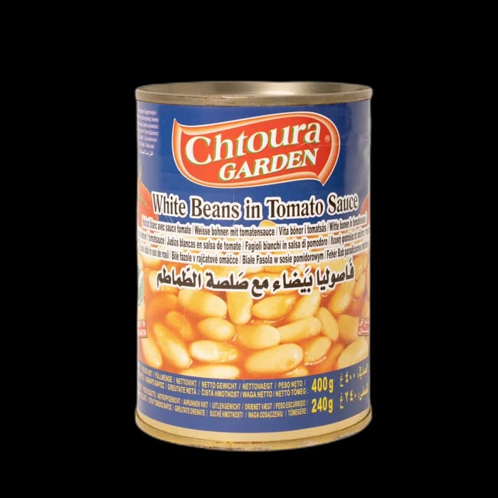Chtoura Garden, Fasole albă cu sos de roșii (Fasoulia), Conserve, 24x400g