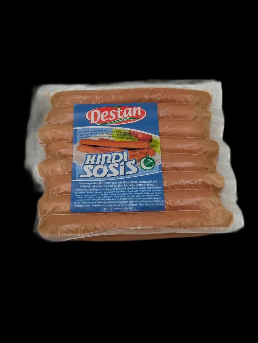 Cârnat de pui cu carne de pui și curcan separate mecanic