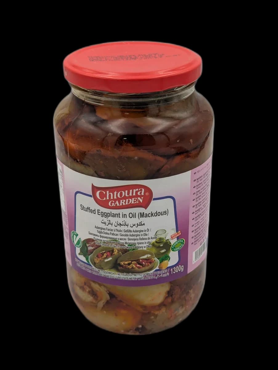 Stuffed Eggplant in Oil (Mackdous)