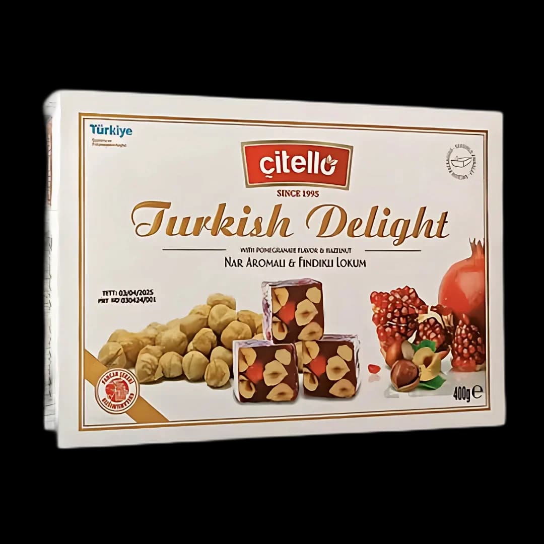 Turkish delight with pomegranate and pistachios