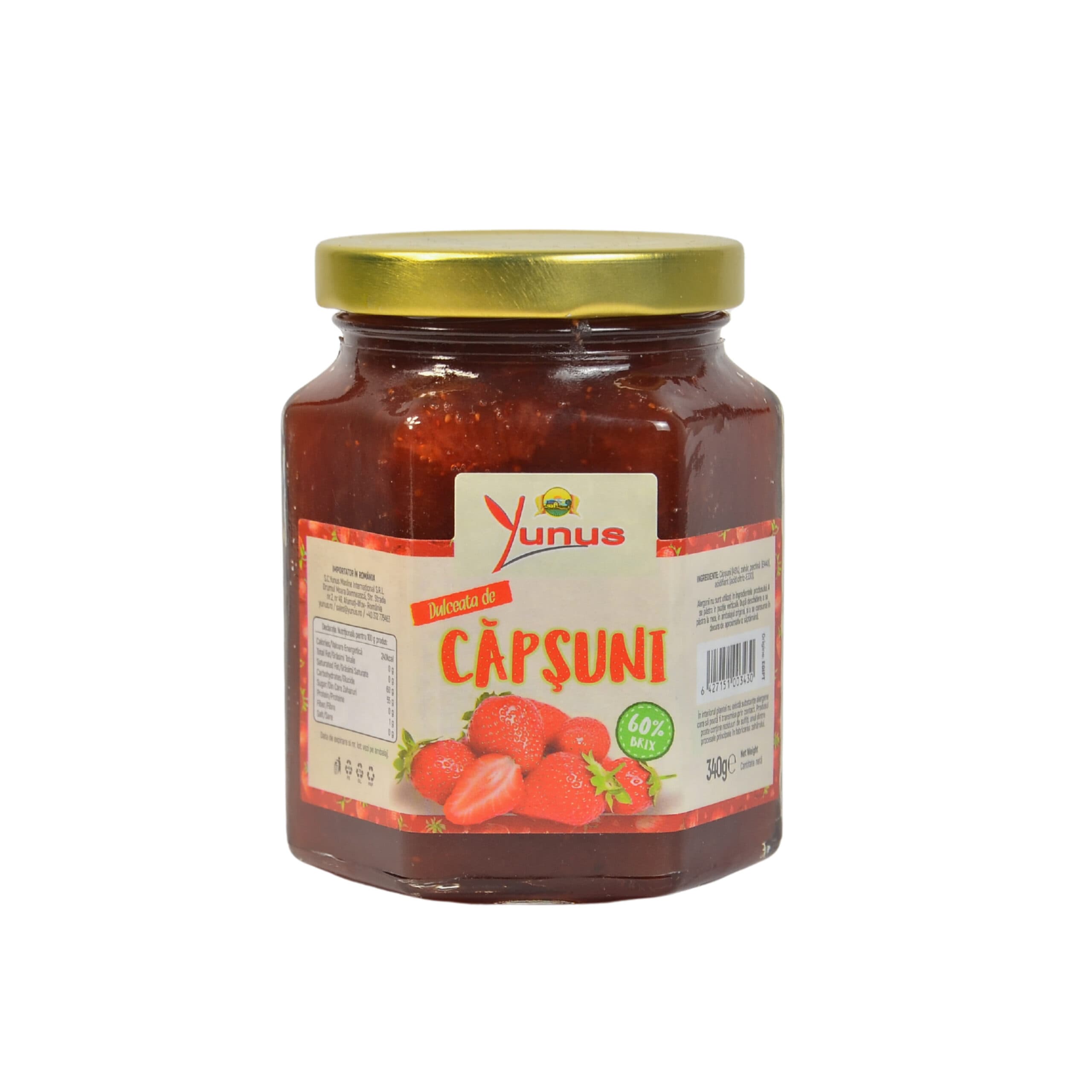 Yunus Strawberry Jam 60% Brix, Jar 340g