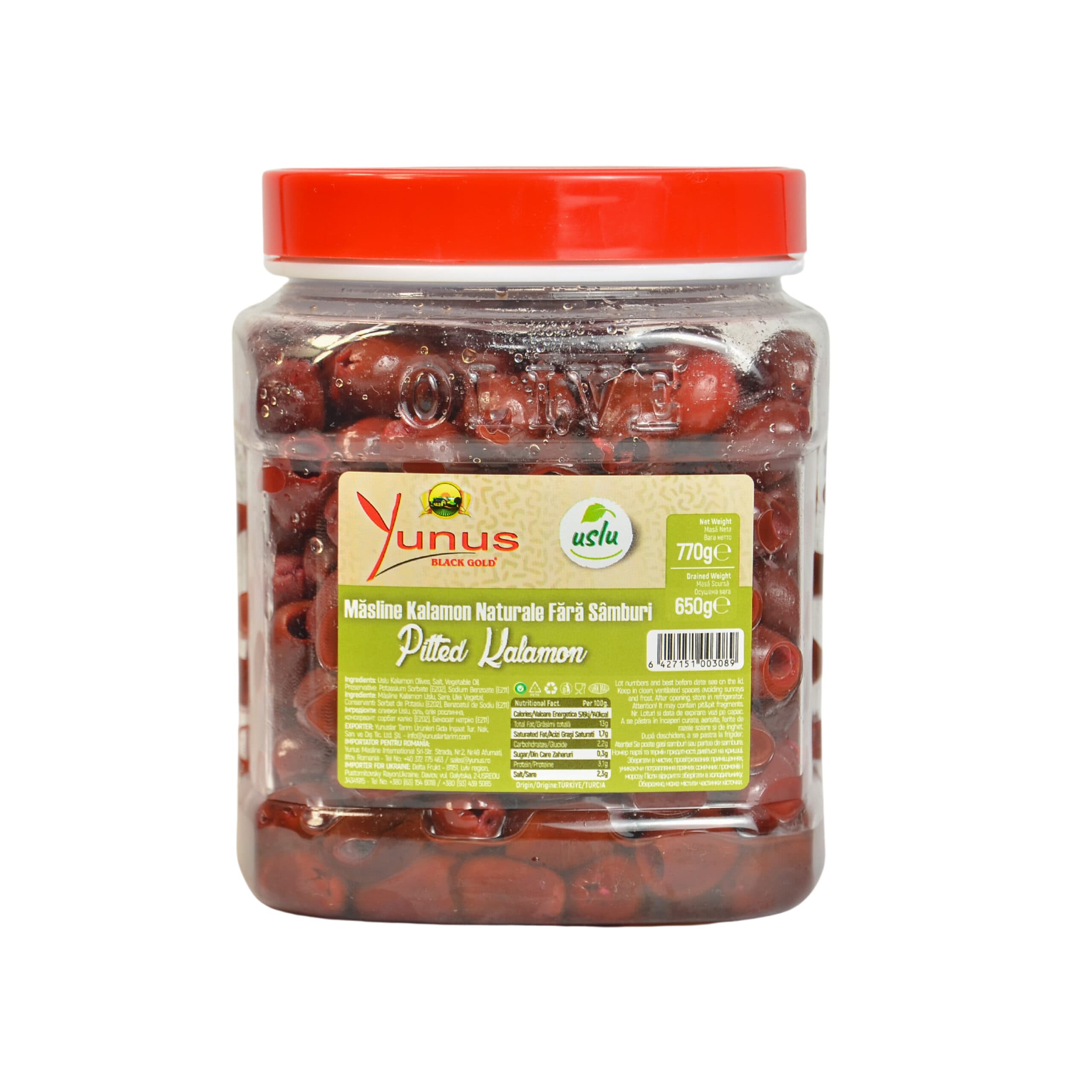 Măsline Kalamon fără sâmburi Yunus 650g PET