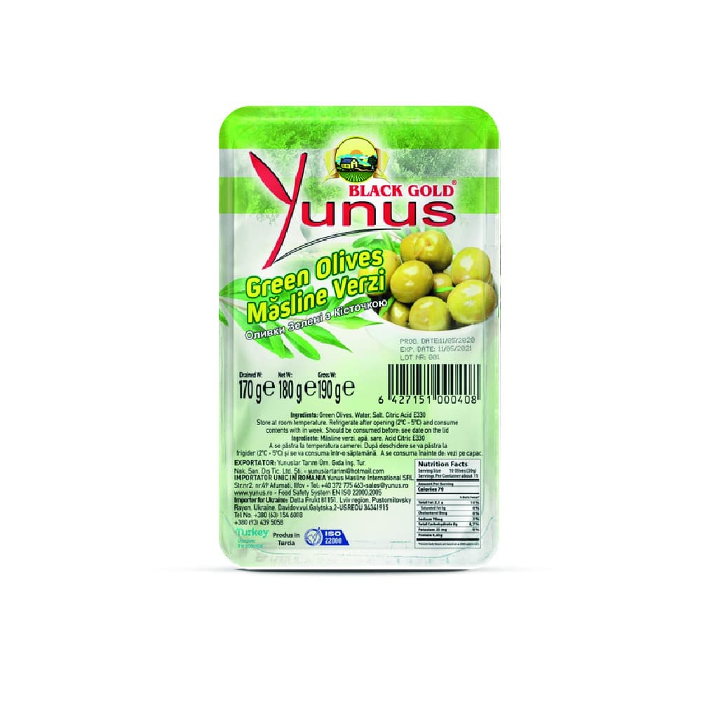 Yunus Green Olives 170g