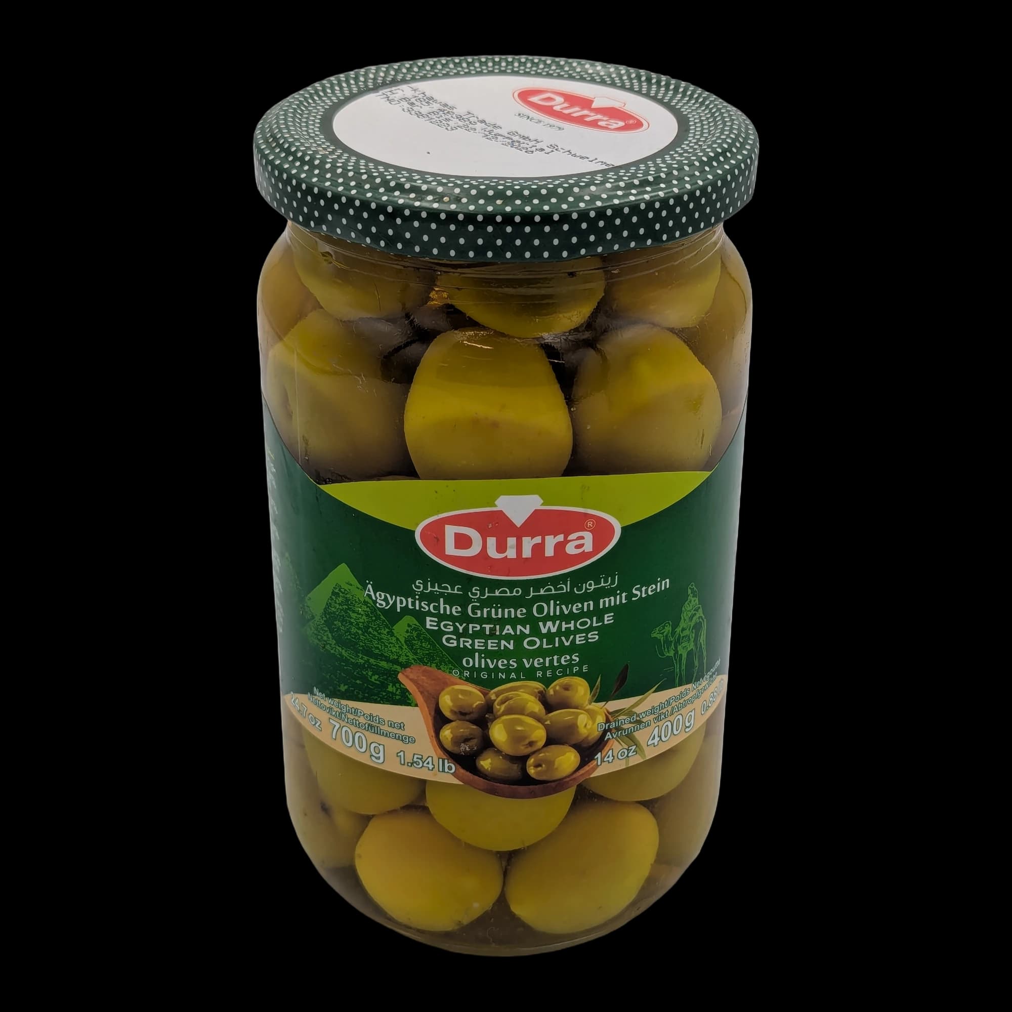 Durra Egyptian Whole Green Olives