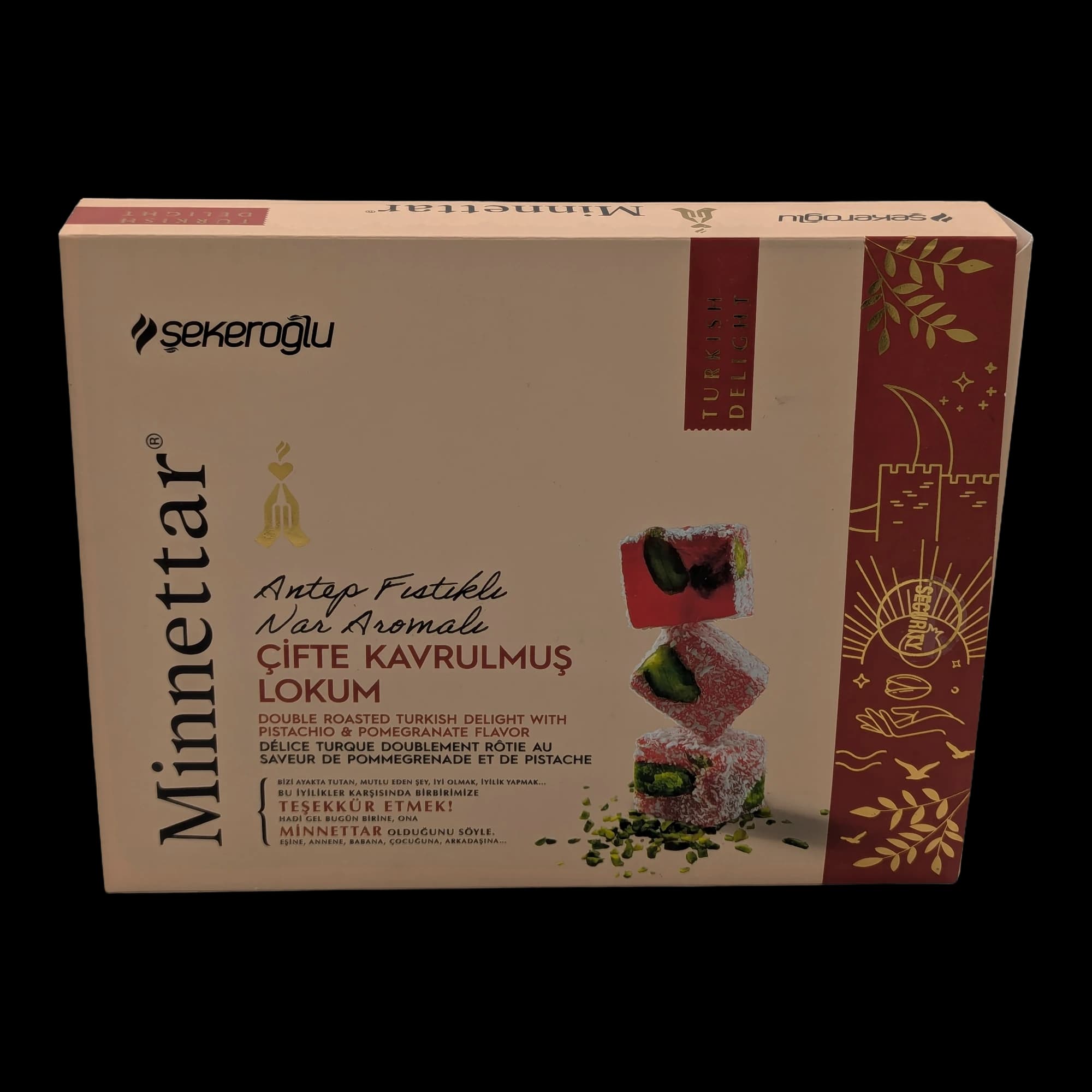 Double Roasted Turkish Delight with Pistachio & Pomegranate Flavor