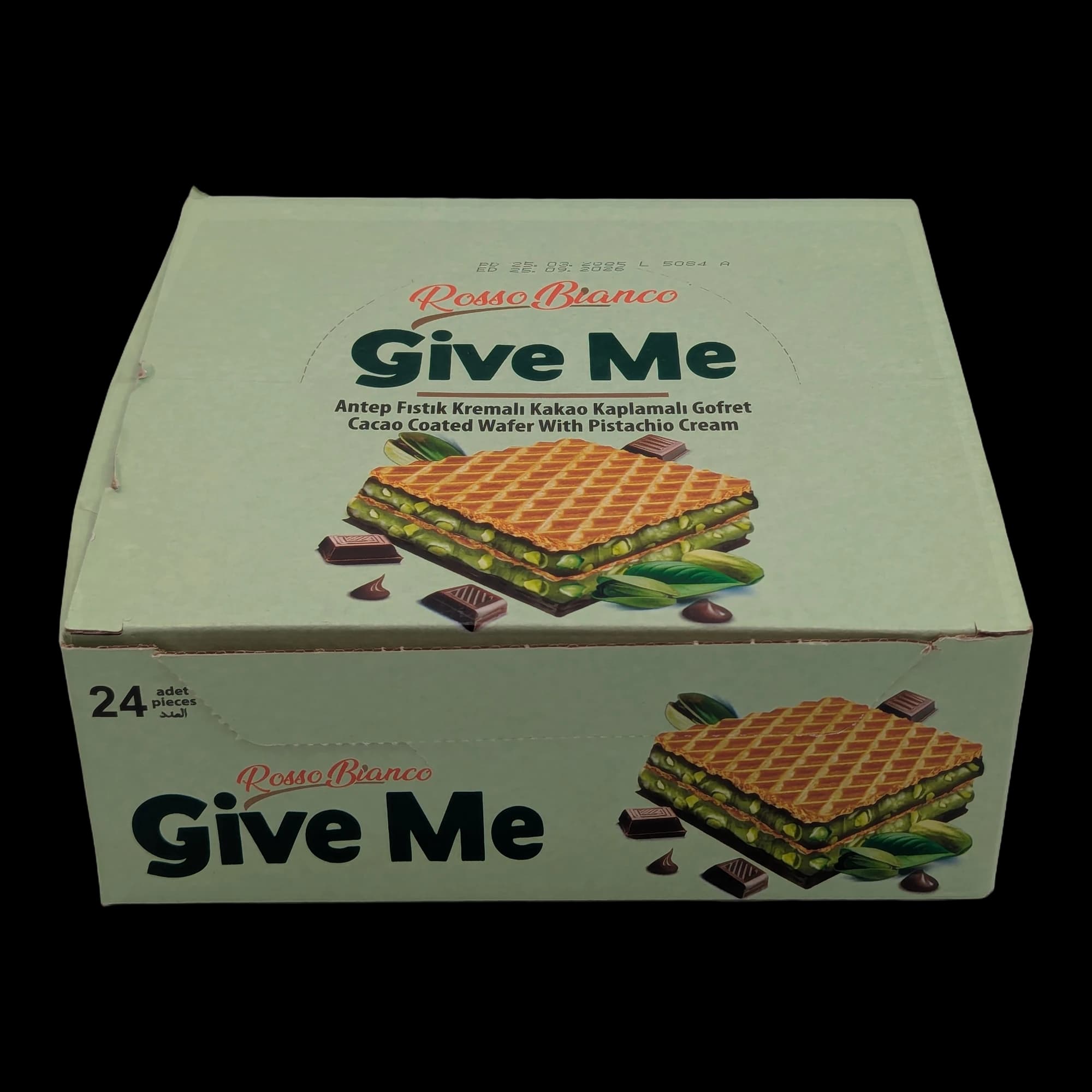 Give Me Cacao Coated Wafer with Pistachio Cream