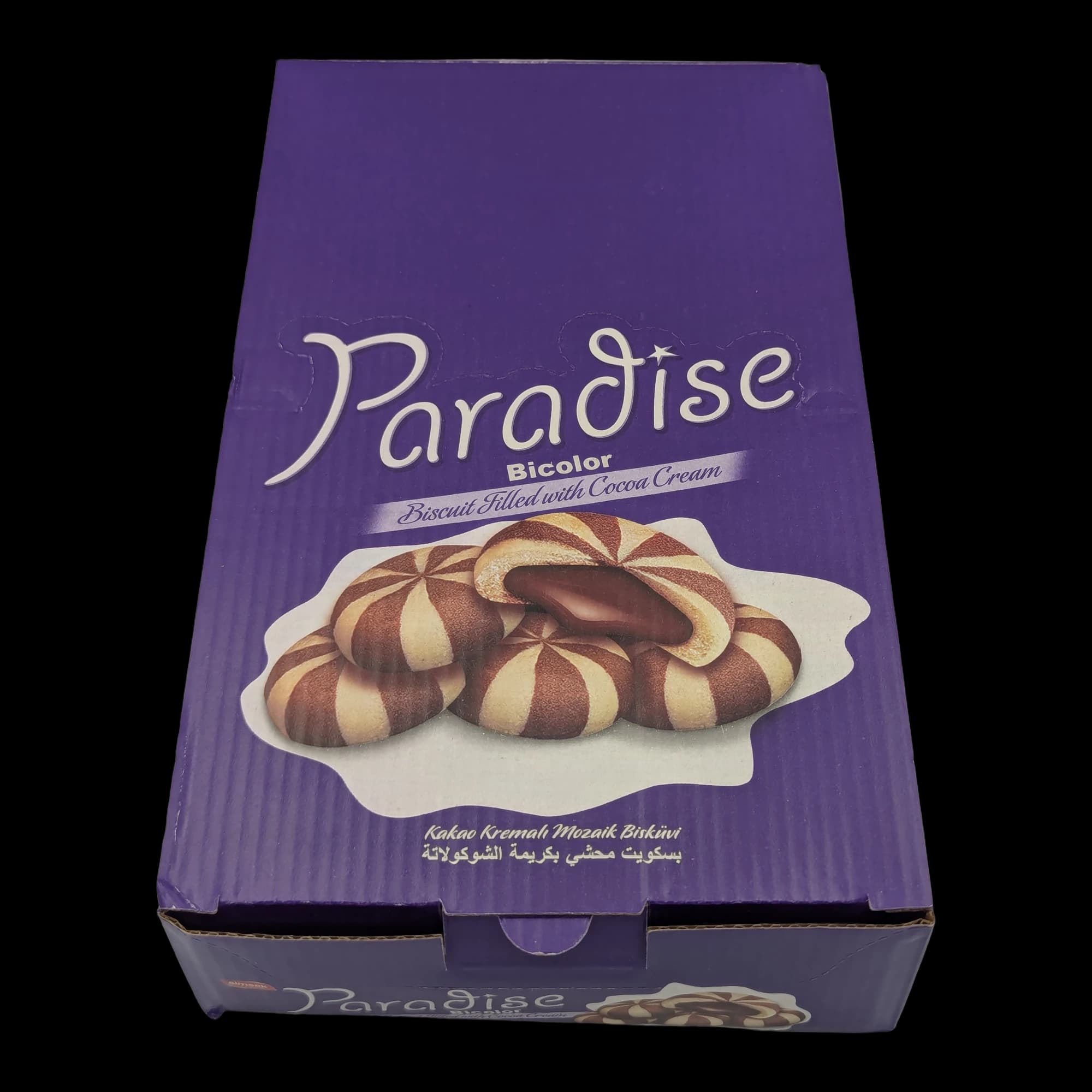 Biscuit bicolor umplut cu cremă de cacao