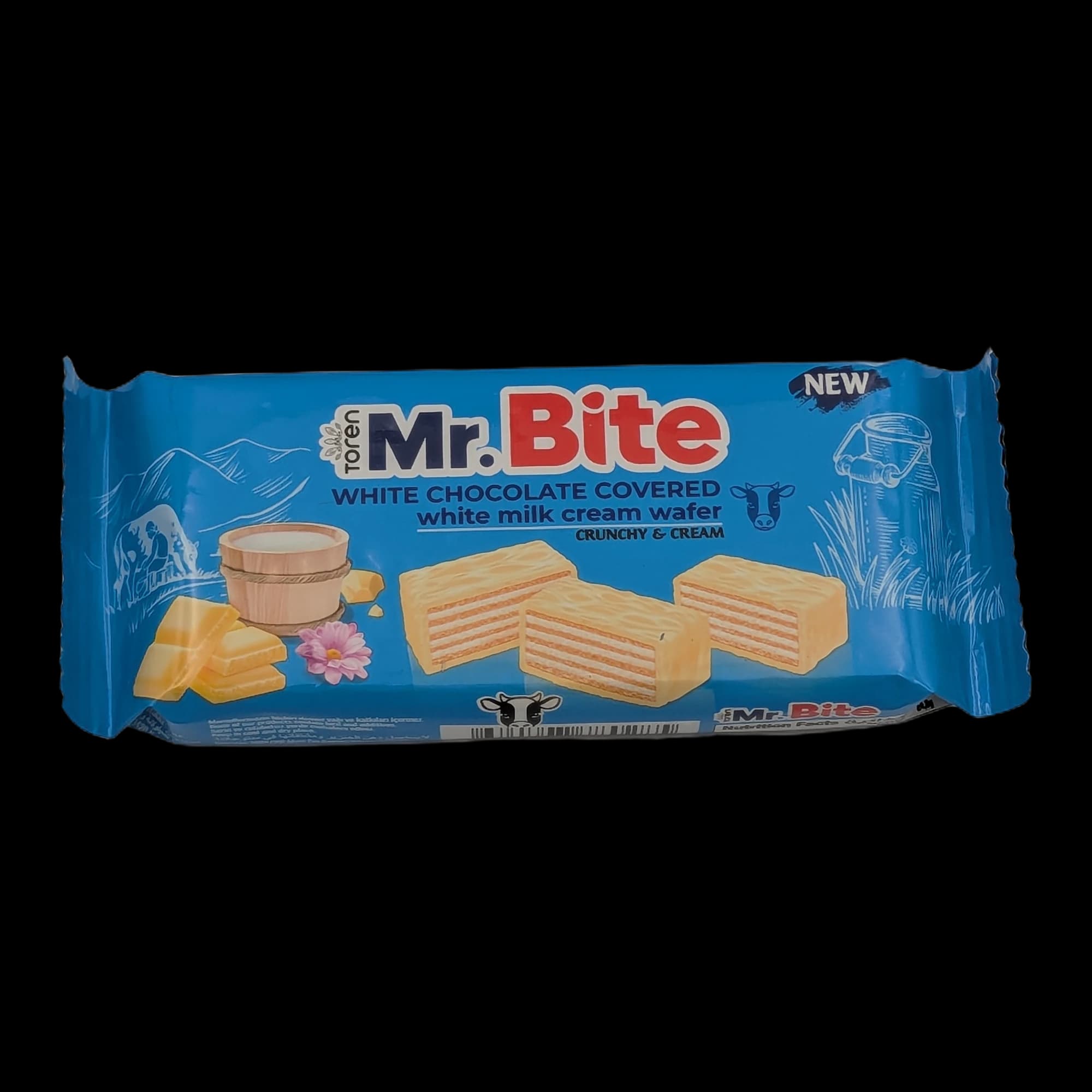 Mr. Bite White Chocolate Covered White Milk Cream Wafer