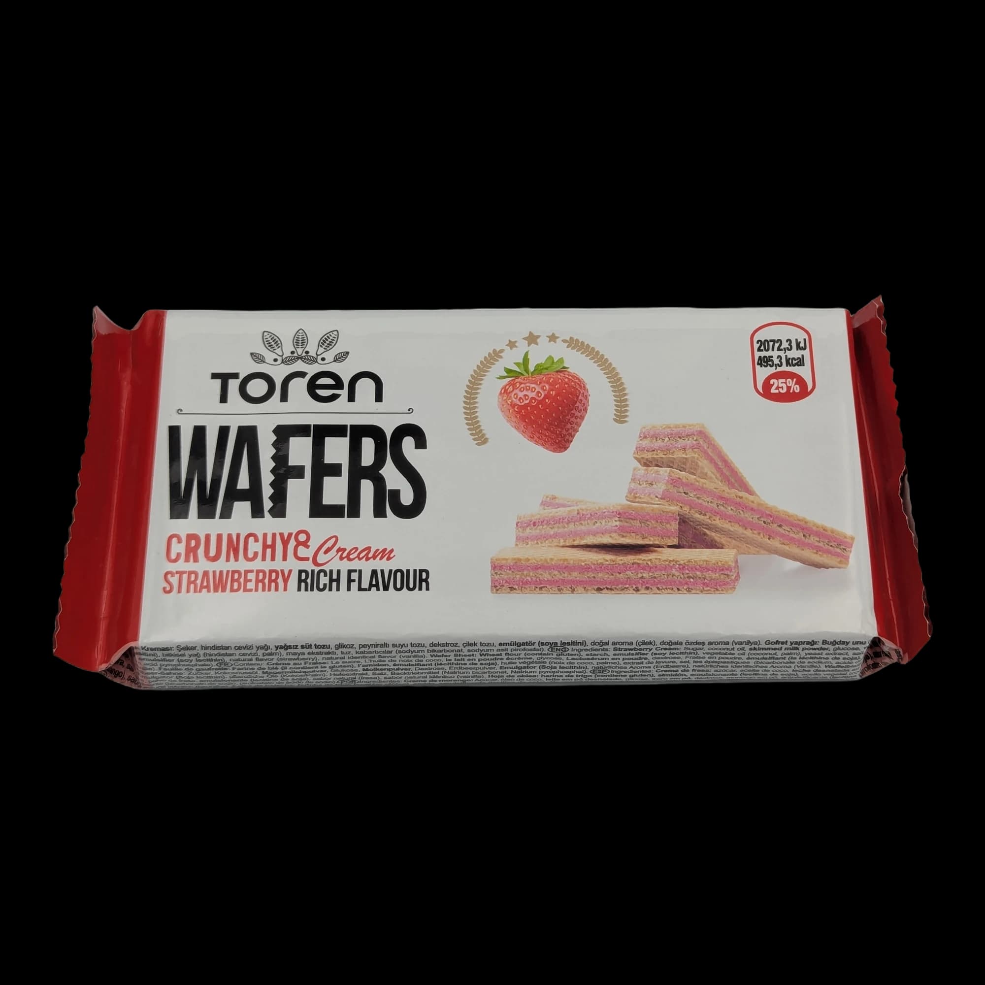 Napolitane crocante cu cremă de căpșuni